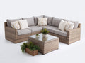 Divani da esterno - Rattan sintetico PE-Tessuto - 236x236x74 cm - Beige naturale-Grigio tortora - Design contemporaneo