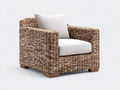 Poltrona da giardino - Rattan-Tessuto - 95x90x84 cm - Marrone variegato-Avorio - Costiero rustico