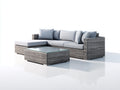 Divani da esterno - Rattan sintetico PE-Tessuto - 248x168x72 cm - Grigio mélange-Grigio chiaro - Design moderno
