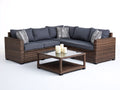 Divani da esterno - Rattan sintetico PE-Tessuto - 225x225x72 cm - Marrone-Grigio antracite - Design moderno