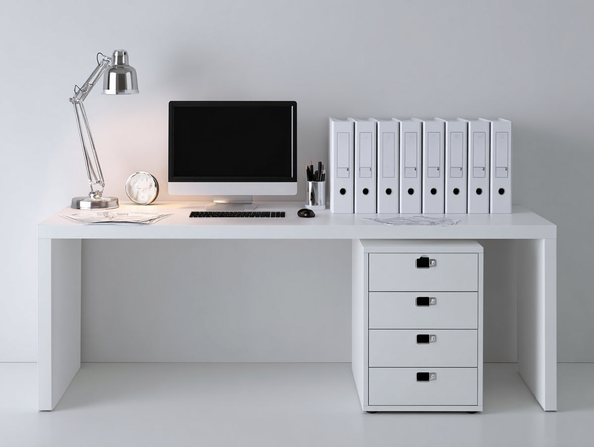 Scrivania - Legno - 140x60x75 cm - Bianco - Moderno