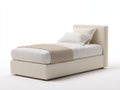 Letto singolo - Similpelle - 214x104x110 cm - Beige - Stile moderno