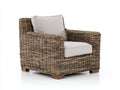 Poltrona da giardino - Rattan-Tessuto - 94x89x83 cm - Marrone grigiastro-Beige chiaro - Contemporaneo