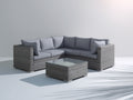 Divani da esterno - Rattan sintetico PE-Tessuto - 225x225x74 cm - Grigio antracite-Grigio medio - Design contemporaneo