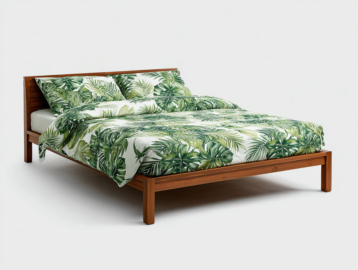 Letto matrimoniale - Legno - 210 x 170 x 100 cm - Naturale - Stile moderno