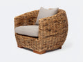Poltrona da giardino - Rattan-Tessuto - 101x94x82 cm - Miele-Beige chiaro - Rustico organico