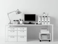 Scrivania - Legno - 140x60x75 cm - Bianco - Moderno