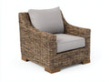Poltrona da giardino - Rattan-Tessuto - 93x89x86 cm - Marrone naturale-Grigio tortora - Contemporaneo