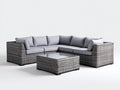 Divani da esterno - Rattan sintetico PE-Tessuto - 236x236x74 cm - Grigio antracite-Grigio chiaro - Design contemporaneo