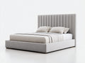 Letto matrimoniale - Tessuto - 210 x 170 x 140 cm - Grigio chiaro - Stile moderno
