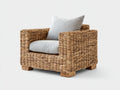 Poltrona da giardino - Rattan-Tessuto - 93x88x80 cm - Miele-Grigio perla - Naturale moderno