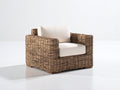 Poltrona da giardino - Rattan-Tessuto - 96x90x80 cm - Marrone naturale-Avorio - Rustico moderno
