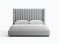 Letto matrimoniale - Tessuto - 210 x 170 x 140 cm - Grigio chiaro - Stile moderno