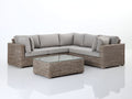 Divani da esterno - Rattan sintetico PE-Tessuto - 235x235x75 cm - Tortora-Beige chiaro - Design contemporaneo