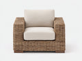 Poltrona da giardino - Rattan-Tessuto - 92x88x79 cm - Naturale-Beige chiaro - Costiero