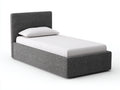 Letto singolo - Tessuto - 210x100x108 cm - Grigio antracite - Stile contemporaneo