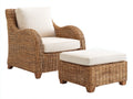 Poltrona da giardino - Rattan-Tessuto - 96x92x98 cm - Naturale-Avorio - Rustico elegante
