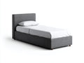 Letto singolo - Tessuto - 209x99x106 cm - Grigio scuro - Stile moderno