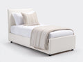 Letto singolo - Similpelle - 208x100x110 cm - Bianco avorio - Stile contemporaneo